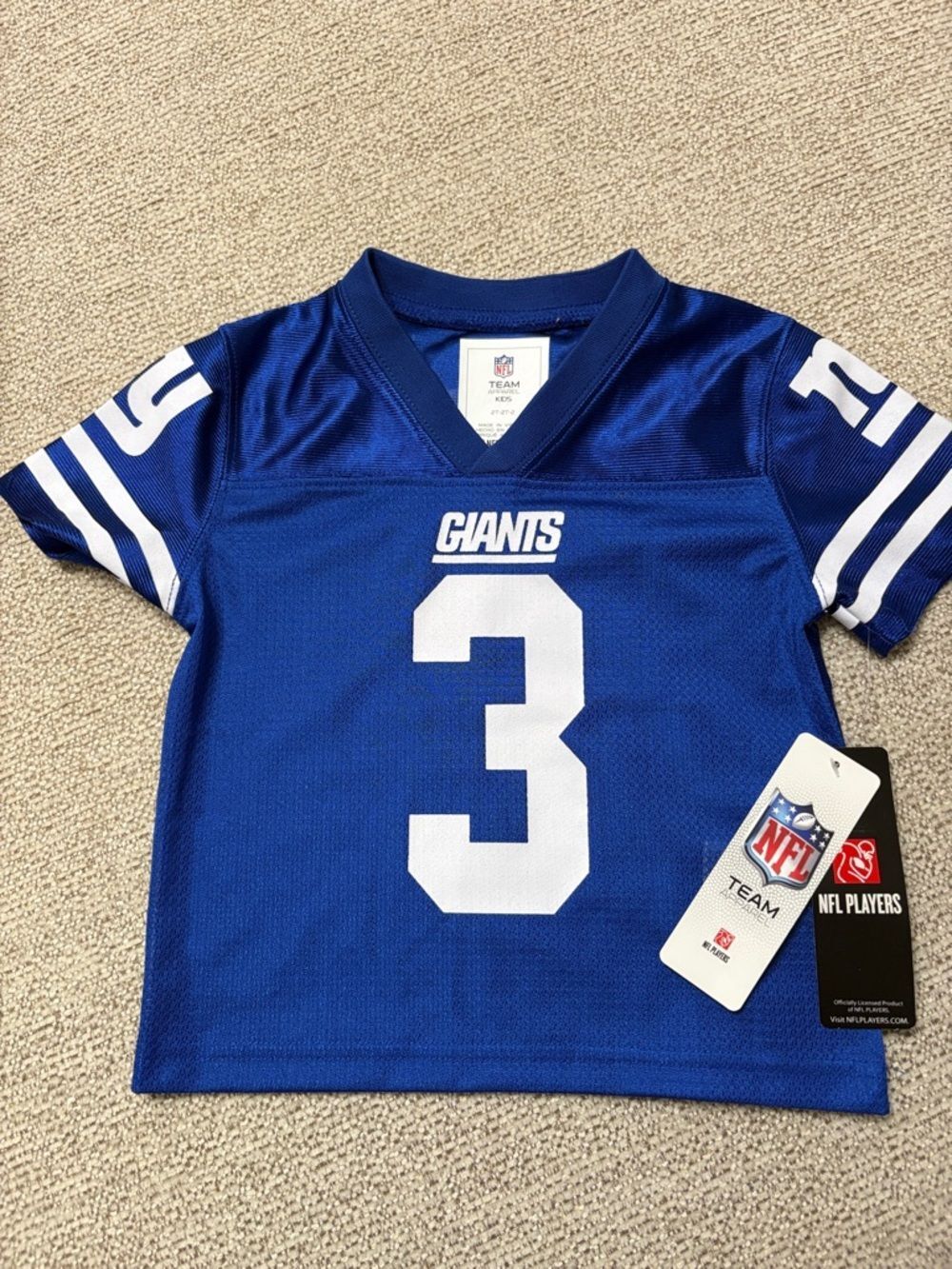 NWT NFL Wilson Youth Giants Royal Blue Jersey #3 with White Accents